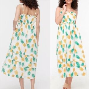 J. Crew pineapple🍍midi dress, size 8